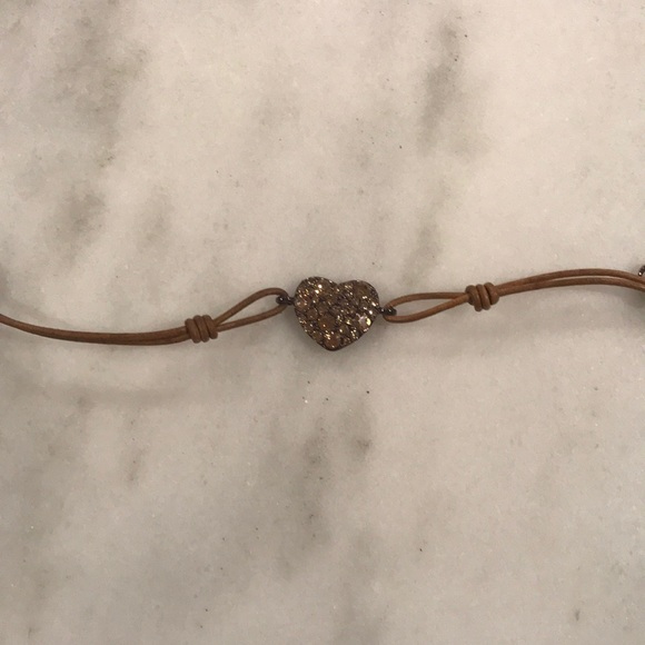 NWT Fossil Brown Leather and Crystal Bracelet - Picture 3 of 3